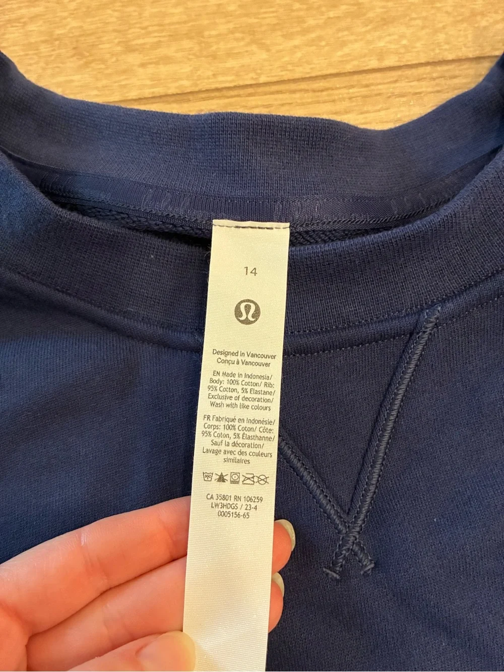 Lululemon Women’s All Yours Crew Neck Sweatshirt True Navy Size 14